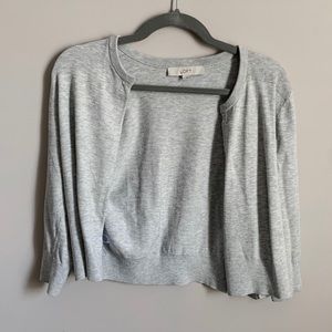 LOFT Cropped 3/4 Sleeved Cardigan